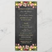 Het  Collectie van Floral Chalkboard Wedding Programmakaart (Voorkant)