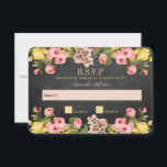 Het  Collectie van Floral Chalkboard Wedding RSVP Kaartje<br><div class="desc">Het  collectie van de bloemkool is een verbluffend ontwerp met mooie  bloemen op een achtergrond van een chalkboard-effect. Deze RSVP-kaarten kunnen worden gepersonaliseerd voor je speciale gelegenheid en maken het perfecte tussenvoegsel voor elke bruiloft,  vrijgezellenfeest,  verlofpartij,  verjaardagsfeestje en nog veel meer.</div>