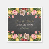 Het  Collectie van Floral Chalkboard Wedding Servet (Voorkant)