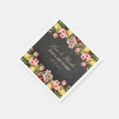 Het  Collectie van Floral Chalkboard Wedding Servet (Hoek)