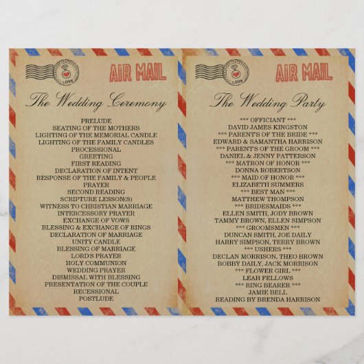 Het  Collectie van het Airmail Wedding (Achterkant)