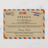 Het  Collectie van het Airmail Wedding Informatiekaartje (Achterkant)