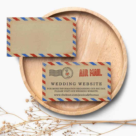 Het  Collectie van het Airmail Wedding Informatiekaartje