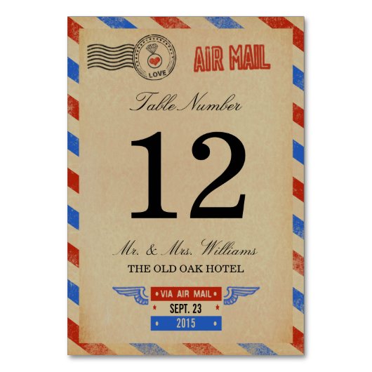 Het  Collectie van het Airmail Wedding Kaart (Voorkant)