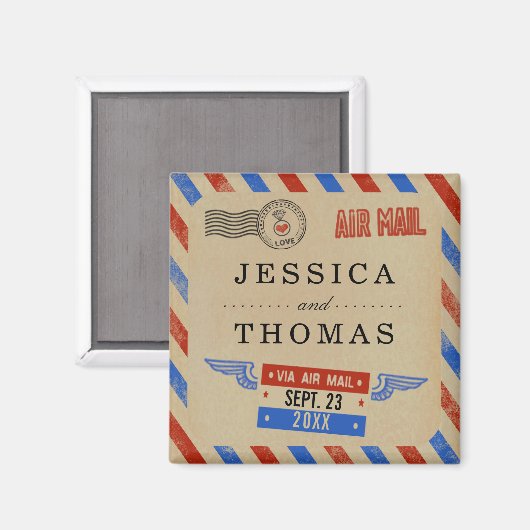 Het  Collectie van het Airmail Wedding Magneet (Voorkant / Achterkant)
