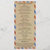 Het  Collectie van het Airmail Wedding Programmakaart (Achterkant)