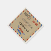Het  Collectie van het Airmail Wedding Servetten (Hoek)