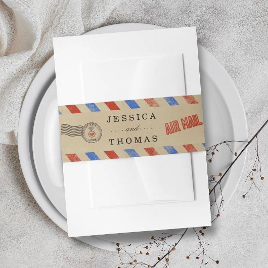 Het  Collectie van het Airmail Wedding Uitnodigingen Wikkel