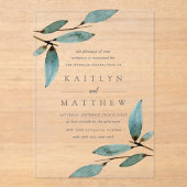 Het Collectie van het botanische Bliss Wedding Acryl Uitnodigingen (Voorkant)