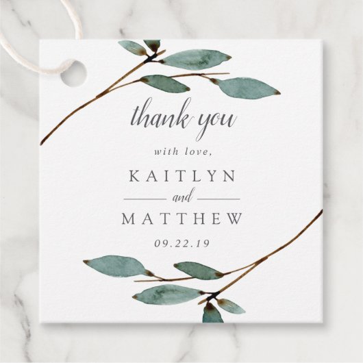 Het Collectie van het botanische Bliss Wedding Bedankjes Labels (Voorkant)