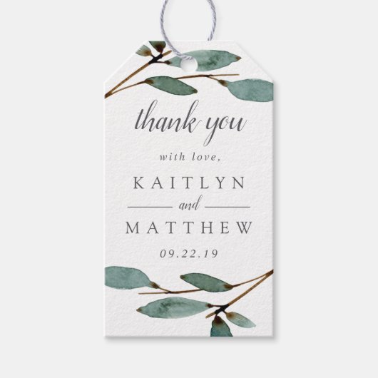 Het Collectie van het botanische Bliss Wedding Cadeaulabel (Voorkant)
