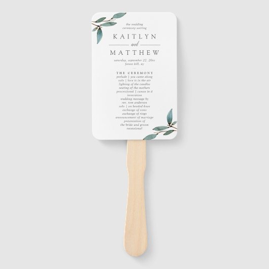 Het Collectie van het botanische Bliss Wedding Handwaaier (Voorkant)