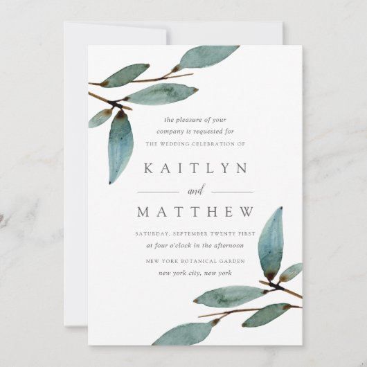 Het Collectie van het botanische Bliss Wedding Kaart (Voorkant)