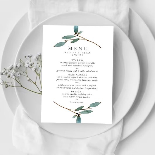 Het Collectie van het botanische Bliss Wedding Menu