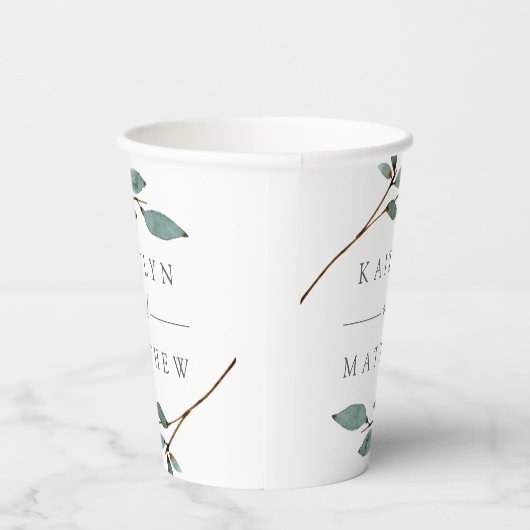 Het Collectie van het botanische Bliss Wedding Papieren Bekers (Rechts)