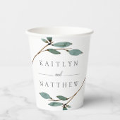 Het Collectie van het botanische Bliss Wedding Papieren Bekers (Voorkant)