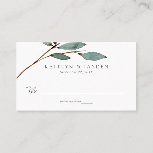 Het Collectie van het botanische Bliss Wedding Plaatskaartje (Voorkant)