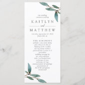 Het Collectie van het botanische Bliss Wedding Programmakaart (Voorkant)