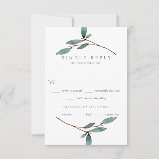 Het Collectie van het botanische Bliss Wedding RSVP Kaartje (Voorkant)