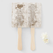 Het Collectie van het carved Heart Wedding Program Handwaaier (Voorkant en achterkant)