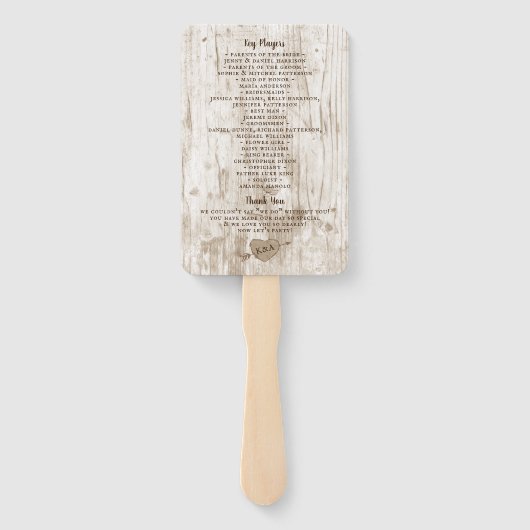 Het Collectie van het carved Heart Wedding Program Handwaaier (Achterkant)