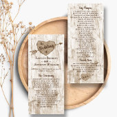 Het Collectie van het carved Heart Wedding Program Programmakaart