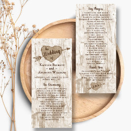 Het Collectie van het carved Heart Wedding Program Programmakaart