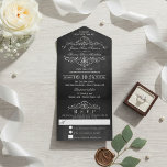 Het  Collectie van het Chalkboard Wedding All In One Uitnodiging<br><div class="desc">Vier in stijl met deze elegante en zeer trendy all in one bruiloft uitnodigingen met gemakkelijke tear off RSVP. Dit ontwerp is gemakkelijk te personaliseren met uw speciale evenementenformulering en uw gasten zullen blij zijn wanneer ze deze fantastische uitnodigingen ontvangen. Overeenkomende bruidsartikelen zijn te vinden in het collectie.</div>