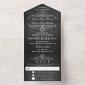 Het  Collectie van het Chalkboard Wedding All In One Uitnodiging (Binnen)