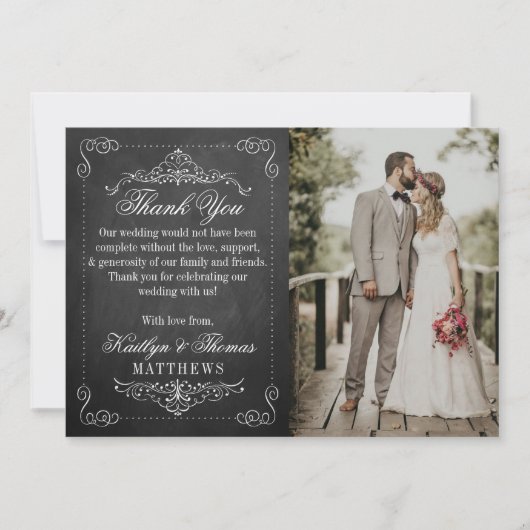 Het  Collectie van het Chalkboard Wedding Bedankkaart (Voorkant)