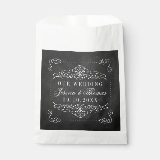 Het  Collectie van het Chalkboard Wedding Bedankzakje (Voorkant)