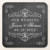 Het  Collectie van het Chalkboard Wedding Kartonnen Onderzetters (Voorkant)