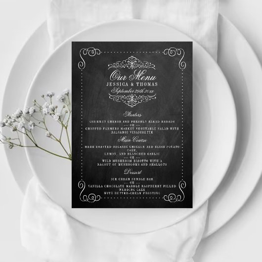 Het  Collectie van het Chalkboard Wedding - Menus Menu