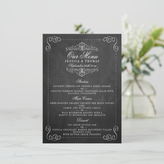 Het Collectie van het Chalkboard Wedding - Menus Menu (Staand voorkant)