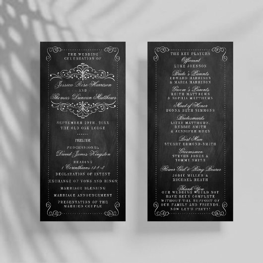Het  Collectie van het Chalkboard Wedding - Progra Programmakaart