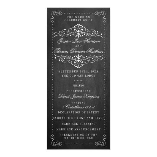 Het Collectie van het Chalkboard Wedding - Progra Reclamekaart (Voorkant)