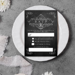 Het  Collectie van het Chalkboard Wedding RSVP Kaartje<br><div class="desc">Vier in stijl met deze elegante krijtbord stijl bruiloft RSVP kaarten. Het ontwerp heeft een wervelingsontwerp met bijpassende, eenvoudig te personaliseren scriptlettertypebewoordingen. Deze antwoordkaarten zijn ideaal voor elk stel dat een vintage trouwfeest plant, maar kunnen gemakkelijk worden aangepast voor elk fancy evenement, zoals verjaardagsfeestjes, baby showers, jubileumfeest, verloving en vrijgezellenfeesten...</div>