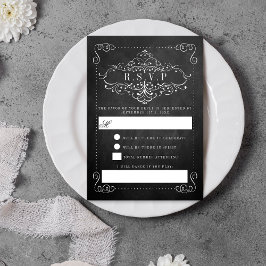 Het  Collectie van het Chalkboard Wedding RSVP Kaartje
