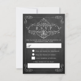 Het Collectie van het Chalkboard Wedding RSVP Kaartje