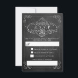 Het  Collectie van het Chalkboard Wedding RSVP Kaartje<br><div class="desc">Vier in stijl met deze elegante krijtbord stijl bruiloft RSVP kaarten. Het ontwerp heeft een wervelingsontwerp met bijpassende, eenvoudig te personaliseren scriptlettertypebewoordingen. Deze antwoordkaarten zijn ideaal voor elk stel dat een vintage trouwfeest plant, maar kunnen gemakkelijk worden aangepast voor elk fancy evenement, zoals verjaardagsfeestjes, baby showers, jubileumfeest, verloving en vrijgezellenfeesten...</div>