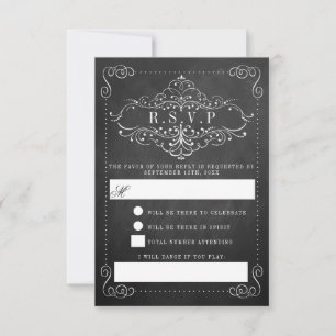 Het  Collectie van het Chalkboard Wedding RSVP Kaartje