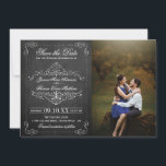 Het  Collectie van het Chalkboard Wedding Save The Date<br><div class="desc">Vier in stijl met deze elegante en zeer trendy bruiloft bewaar de datumkaarten. Dit ontwerp is gemakkelijk te personaliseren met uw eigen foto en formulering en uw gasten zullen blij zijn wanneer ze deze fantastische save de data ontvangen. Overeenkomende bruidsartikelen zijn te vinden in het collectie.</div>