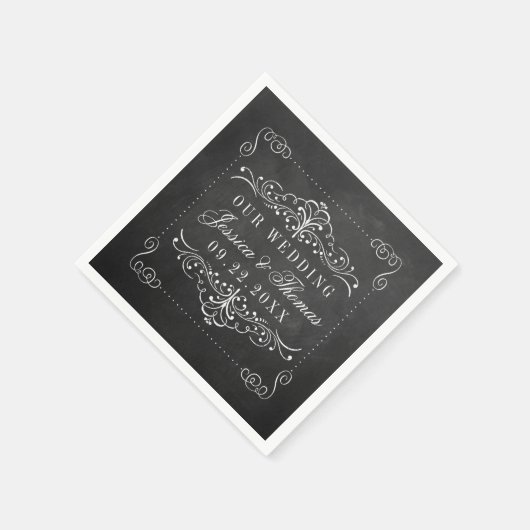 Het  Collectie van het Chalkboard Wedding Servet (Hoek)