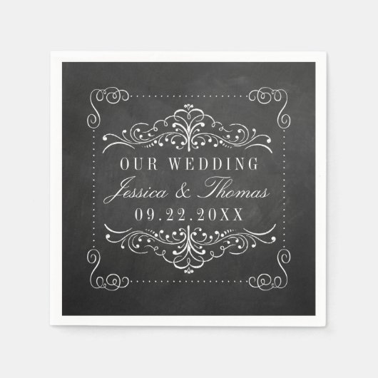 Het  Collectie van het Chalkboard Wedding Servetten (Voorkant)