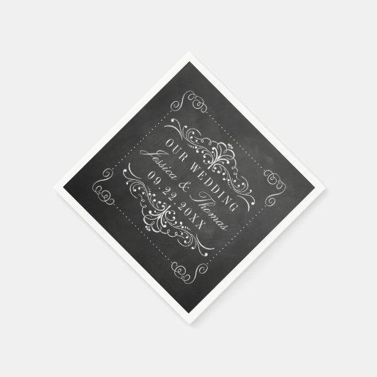 Het  Collectie van het Chalkboard Wedding Servetten (Hoek)