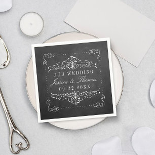 Het  Collectie van het Chalkboard Wedding Servetten