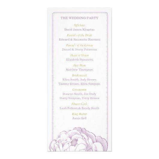 Het  Collectie van het Floral Wedding programma va (Achterkant)