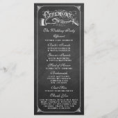 Het  Collectie van het huwelijk in Chalkboard Programmakaart (Achterkant)