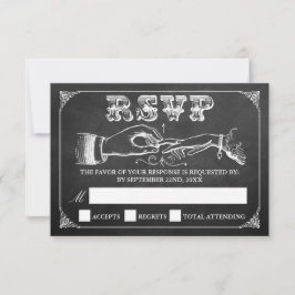 Het  Collectie van het huwelijk in Chalkboard RSVP Kaartje