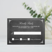 Het  Collectie van het huwelijk in Chalkboard RSVP Kaartje (Staand voorkant)